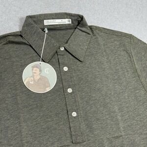 Criquet Performance Polo Shirt Mens Medium Olive Green Stretch Blackjack